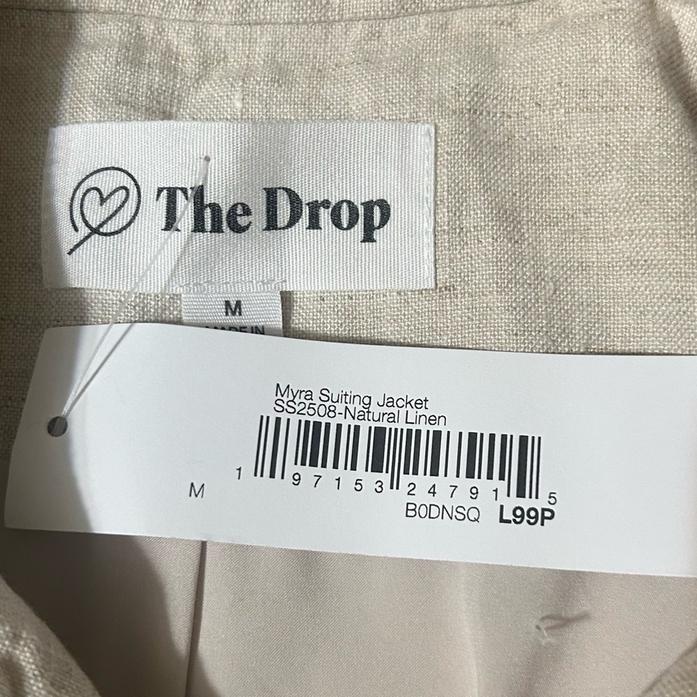 The Drop Linen Cropped Jacket
Blazer Natural Oatmeal Button
Front Size M - Picture 7 of 11
